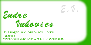 endre vukovics business card